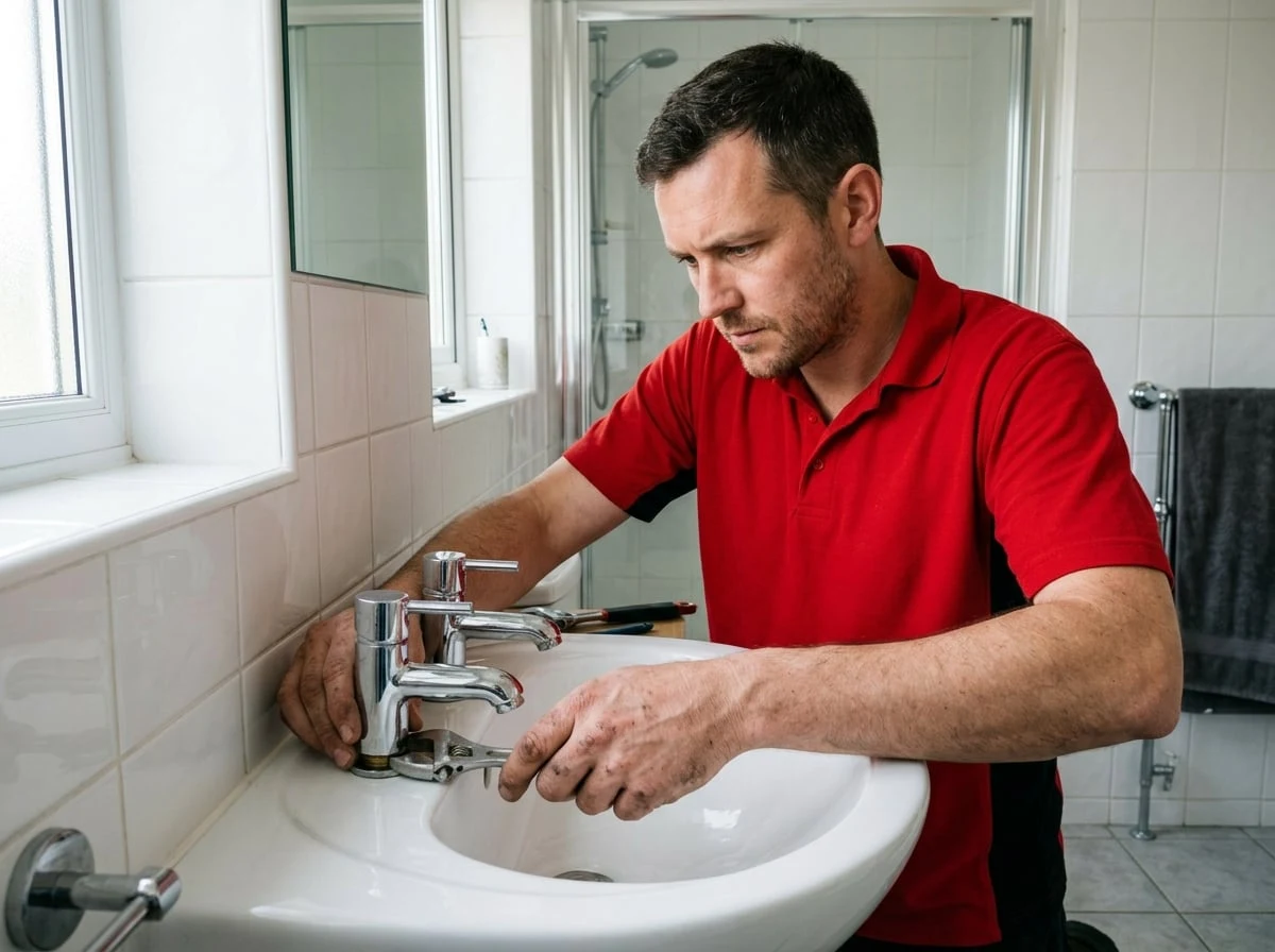 Greenwich Plumbers engineer fitting a new bathroom in Greenwich