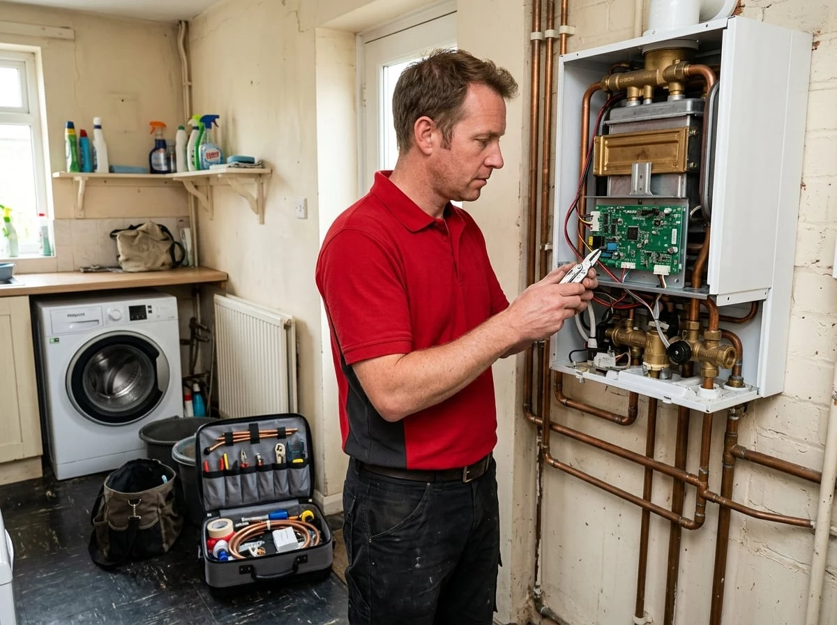 Greenwich Plumbers heating engineer diagnosing a combi boiler fault in Greenwich